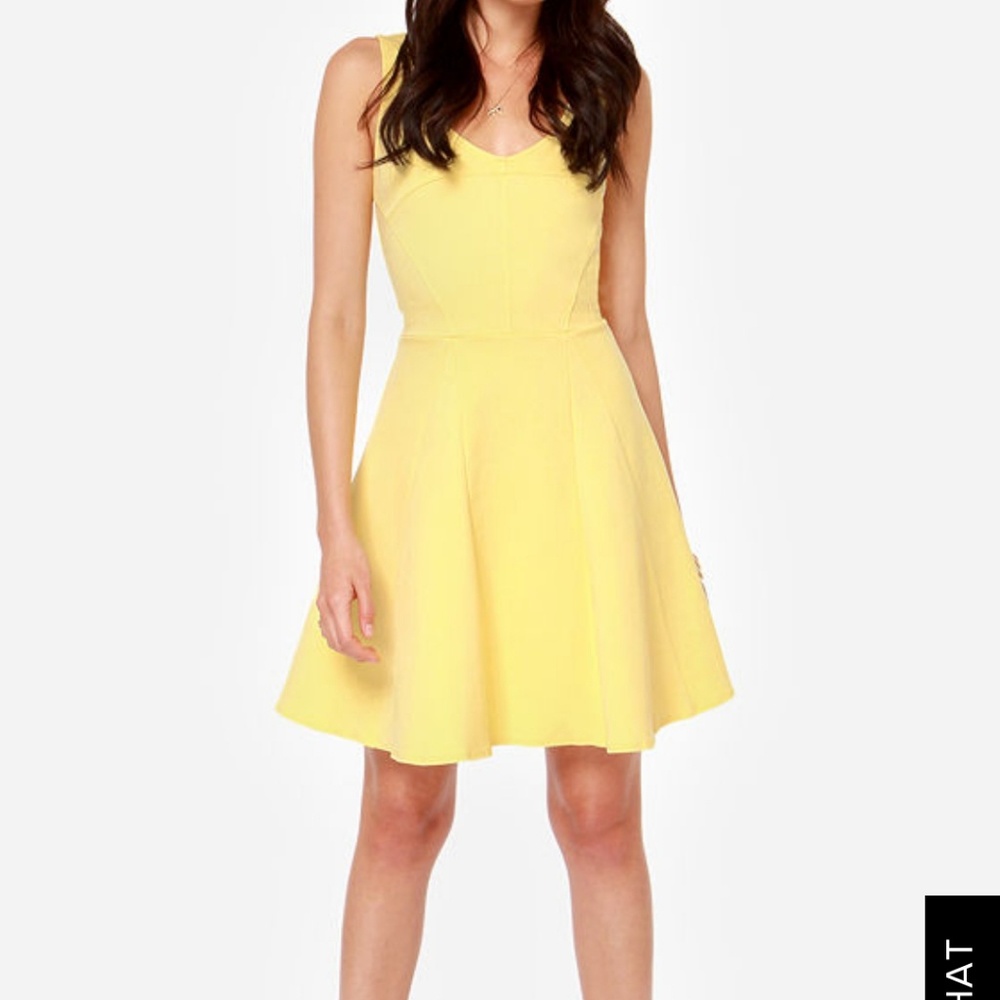 NWOT Lulu's Merengue Moment yellow dress, small